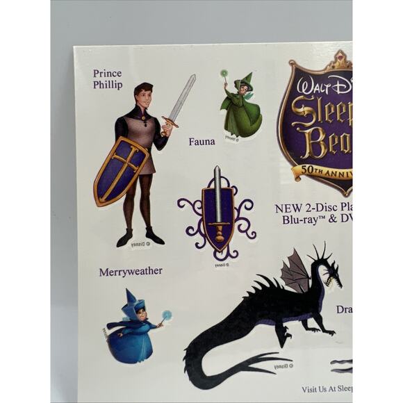 Walt Disney Pictures Sleeping Beauty Tattoo Temporary DVD Tattoos Maleficent 6ct - Picture 3 of 8